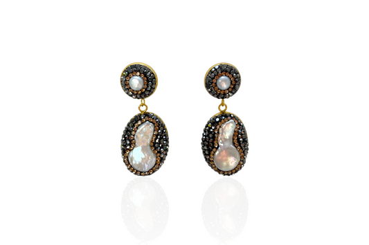 Lux Pearl Oval Drop Earrings