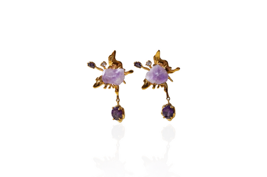 Amethyst Tinkerbell Butterfly Earrings