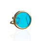 Turquoise Stone Round Ibiza Ring - Onesize