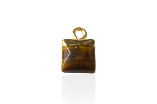 Mini Square Tiger Eye Charm Pendant